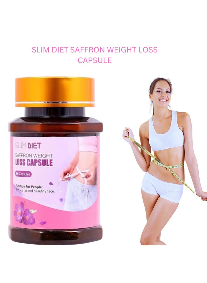 Slim Diet Saffron Weight Loss Capsules (60 Capsules) – Natural Fat Burner for a Slim & Toned Body